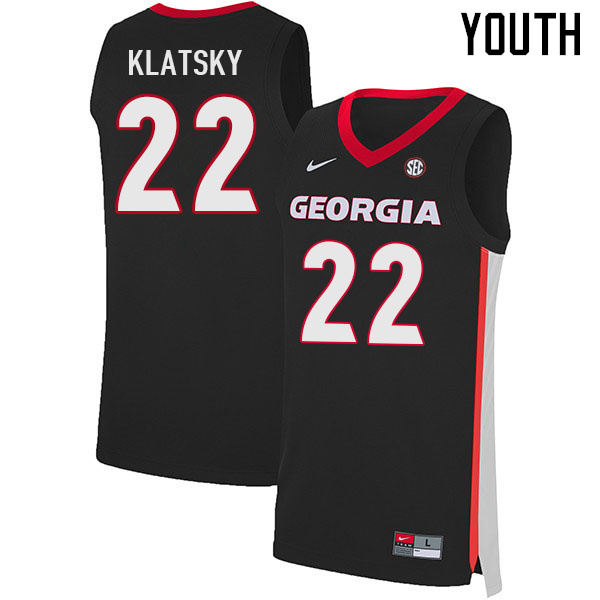 Youth #22 Brandon Klatsky Georgia Bulldogs College Basketball Jerseys Sale-Black